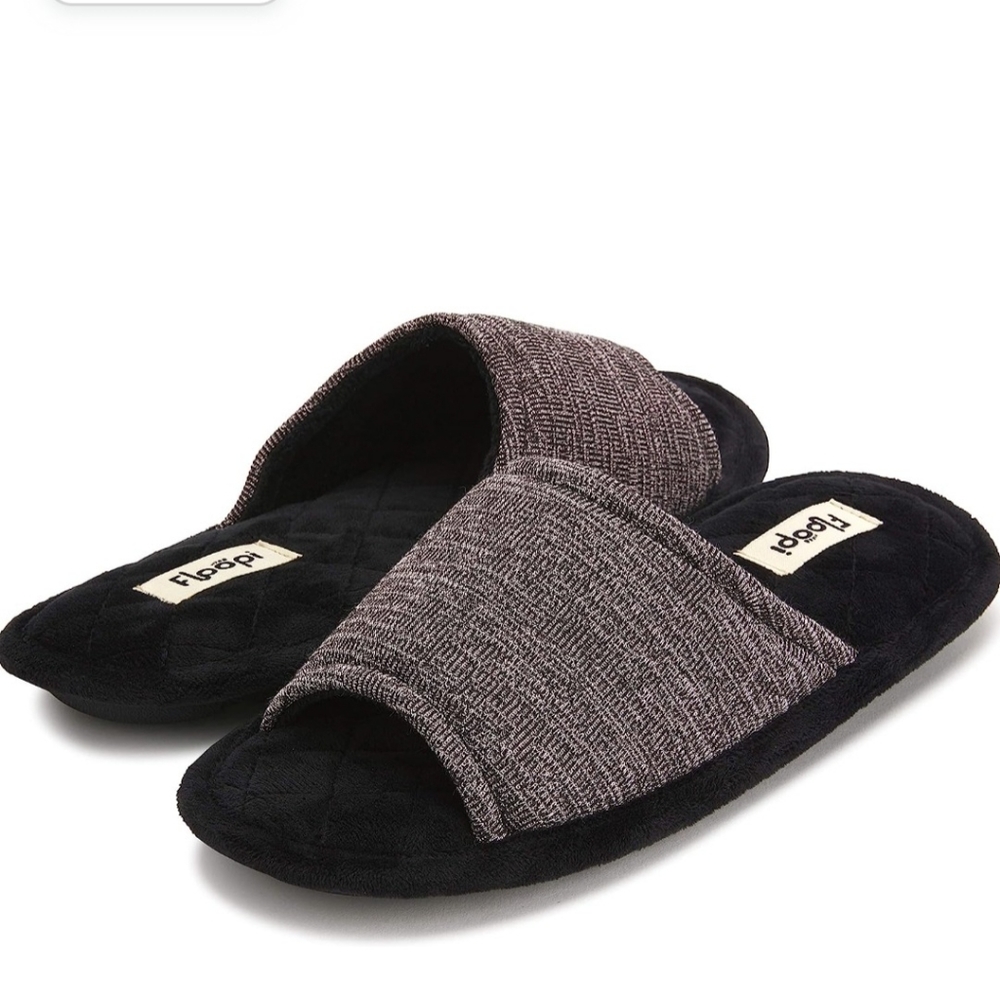 NWT Women's Black Floopi Slippers Size L 9/10